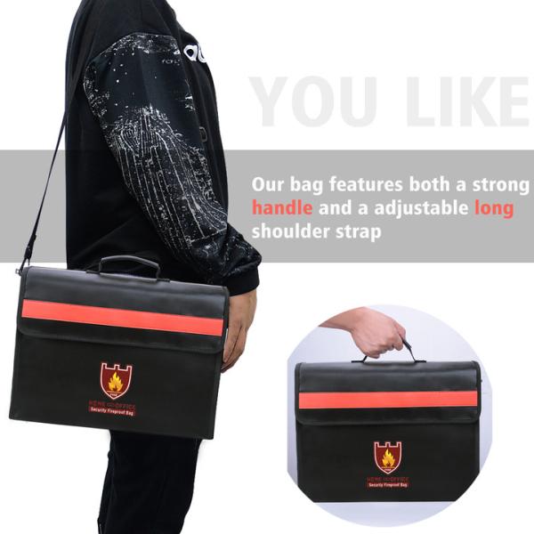 Large Size Fireproof Document Bag Non-Itchy Silicone Coated Fiberglass