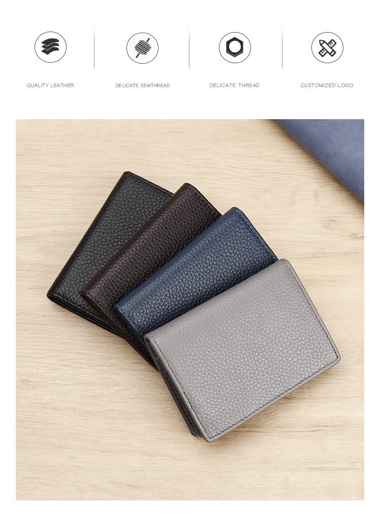 Custom Logo Avaliable Leather Bifold Wallet Slim Wallet Bifold Card Holder OEM/ODM