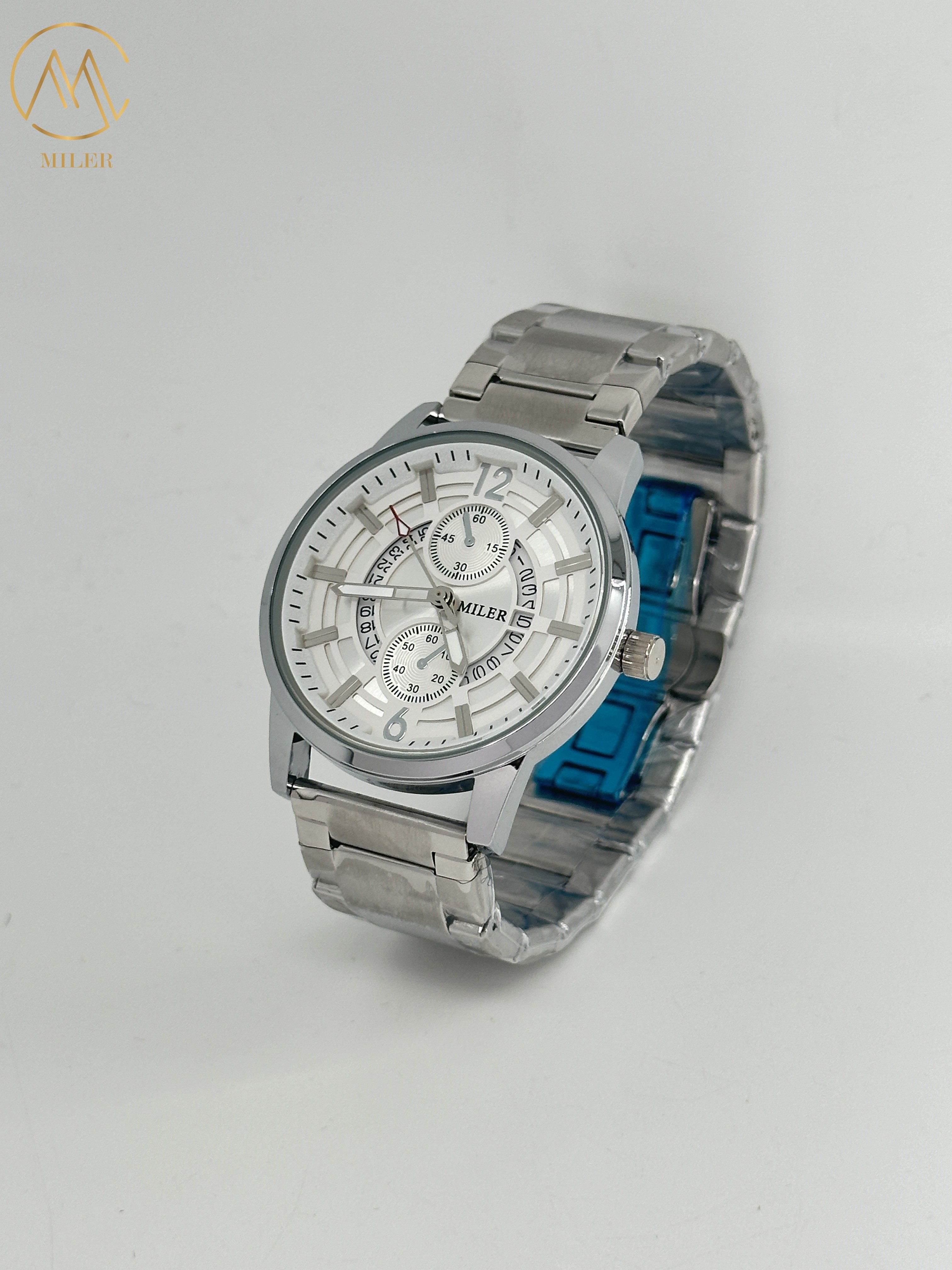 Fashion Stainless Steel Exquisite Calendar Quartz Waterproof Business Watch