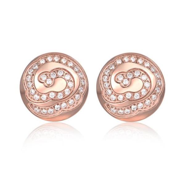 18K Rose Gold Stainless Steel Jewelry Flower Fashion Earrings Women Jewelry