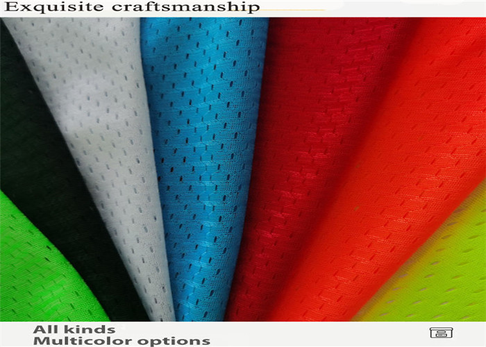 Warp Knitted 75D Polyester Sports Mesh Fabric For Vest Shiny Smooth