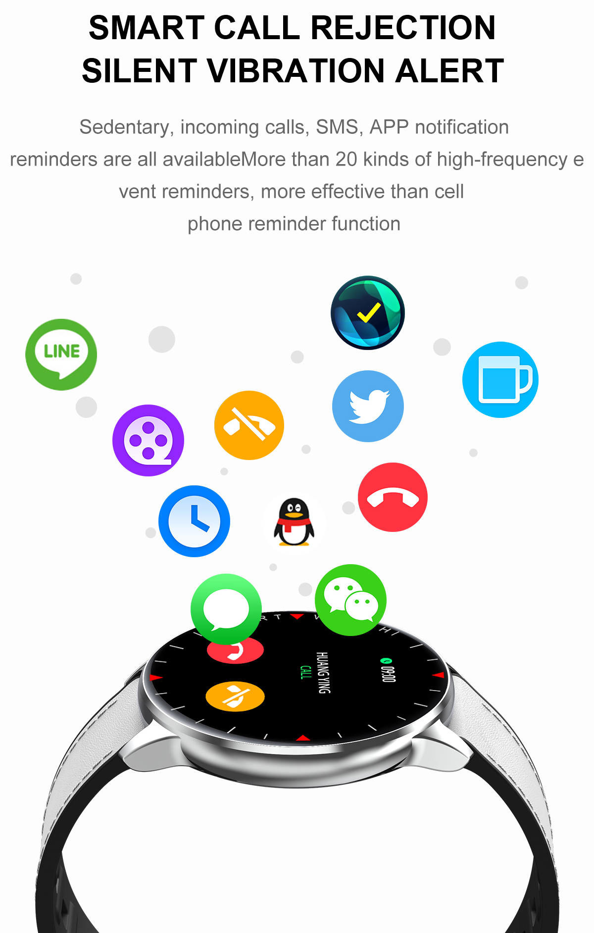 360x360 Resolution Fitness Smartwatch Breathing Training Monitor All Day Heath Care
