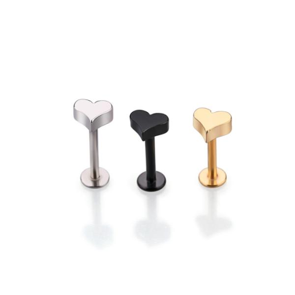 316L Surgical Stainless Steel Internally Threaded Heart Labret Stud Body