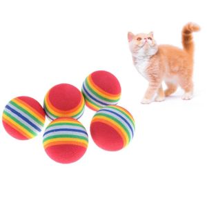 Interactive Elastic Material Rainbow Ball Pets Toy Silently Teasing Cats Manufactures