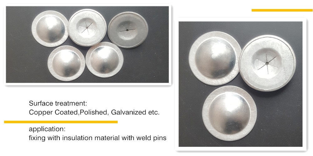 Custom Stainless Steel Self Locking Dome Cap Washer For Insualtion Pin 22mm Dia