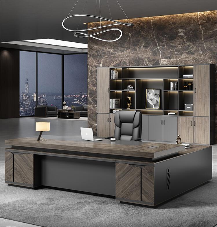 Stylish Commercial Furniture L Shape Executive Manager CEO Office Desk with Side Cabinet