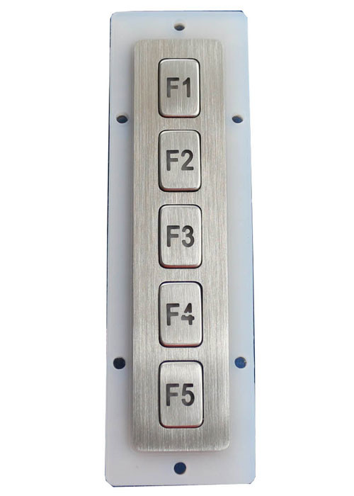 Vandal Proof Panel Mount Keypad , Industrial Matrix Function Keypad 5 Keys
