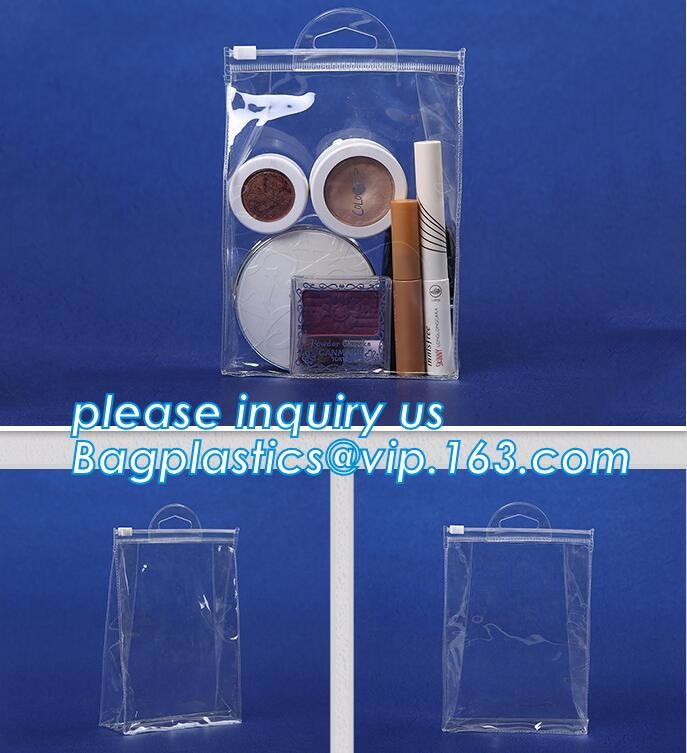 Plastic Bag OEM Custom PVC Loop Handle Image Printed Plastic Shopping Bag,Promotional Clear Waterproof Plastic Cosmetic