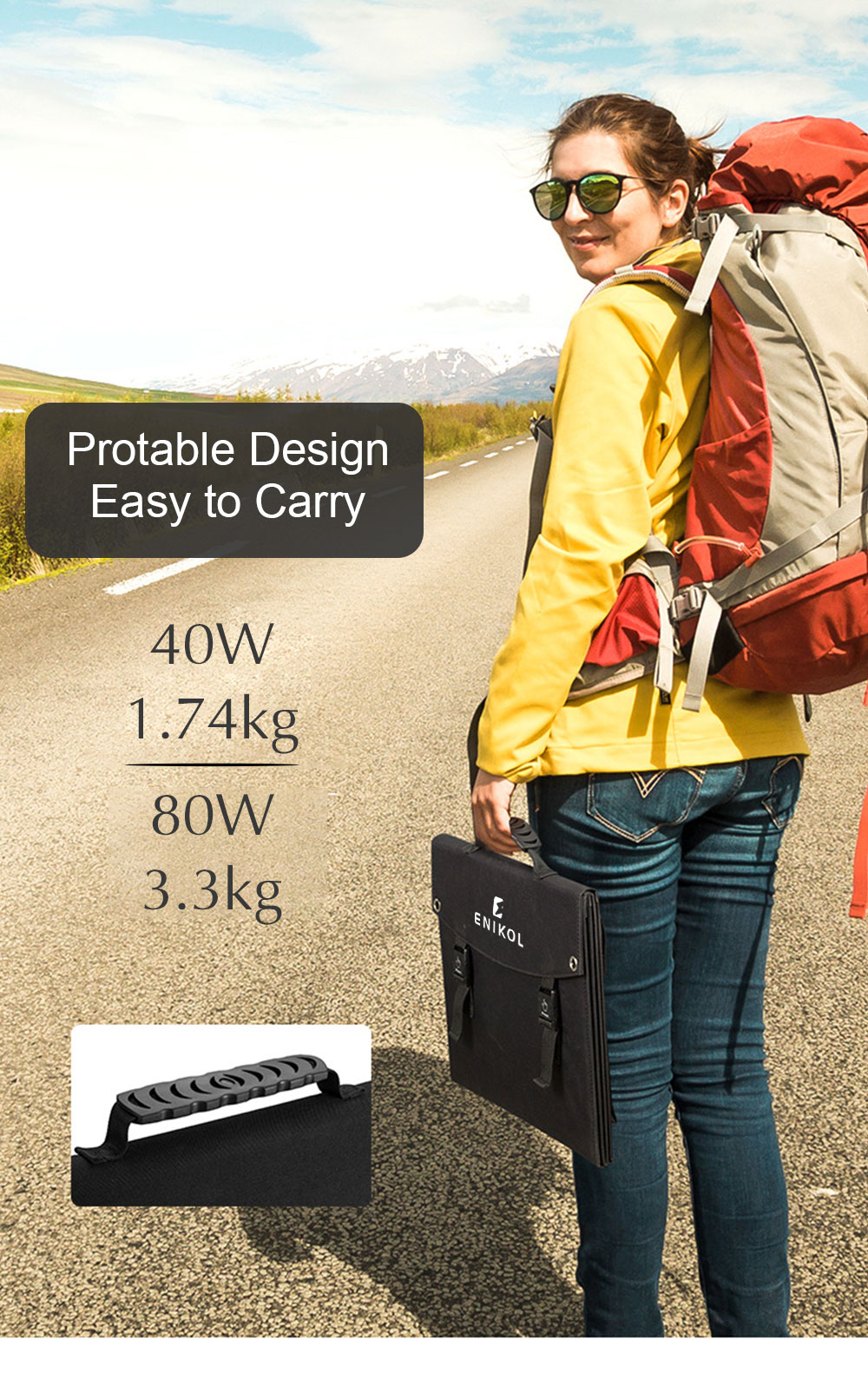 Outdoor Photovoltaic Foldable Solar Panels High Power 30W 40W 60W 80W 100W 120W 200W