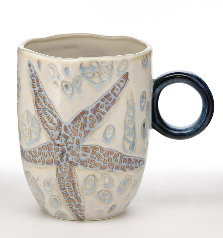 Animal Pattern Decoration Ceramic Mug Cup Cute Handmade Mugs Hand Built Cups