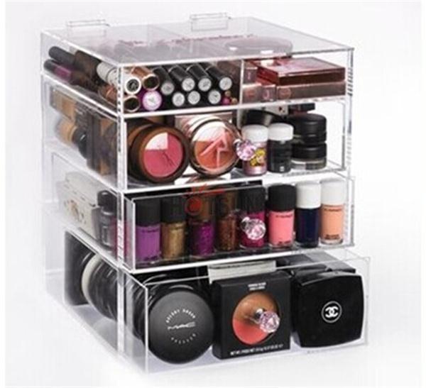 Clear acrylic/Perspex cosmetic/makeup drawer organizer with drawer