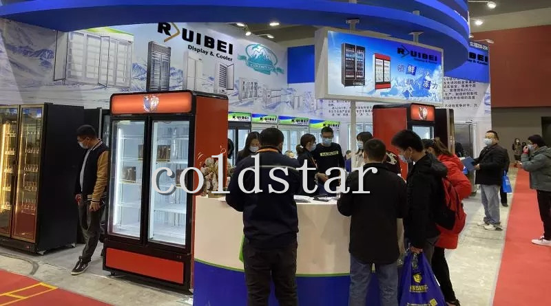Commercial Display Drink Refrigerator Glass Doors 1000L Cooler Showcase