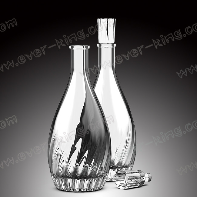 Crystal White Flint Glass Bottle 750ML For Luxury Liquor