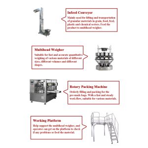 Snacks Nuts Candy Stand Up Zip Lock Pouch Machine Multi Function