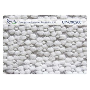 China Stretchy Corded Embroidered Mesh Lace Fabric Nylon With Spandex And Polyester on sale