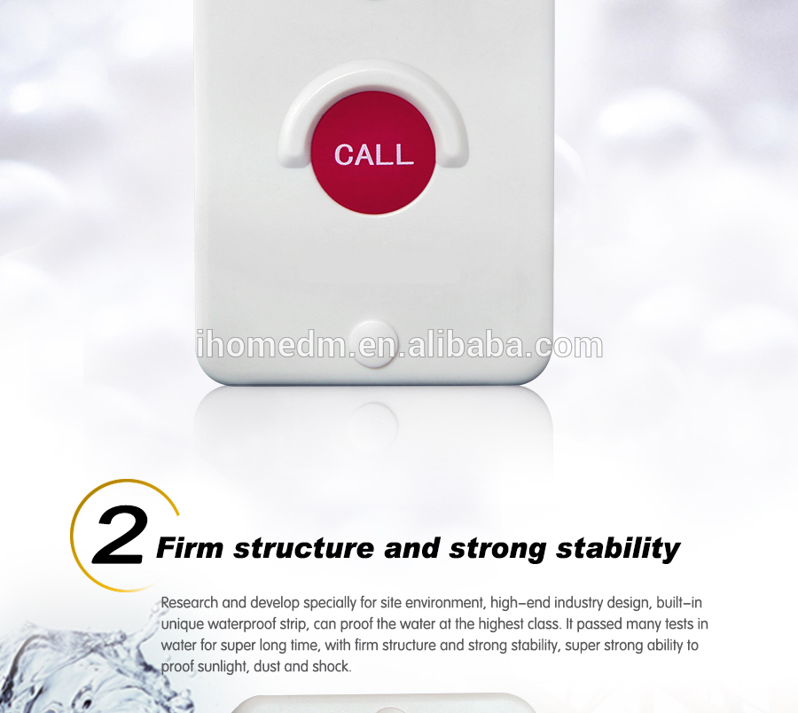 Full waterproof sunscreen dustproof and shockproof 1 key service call button