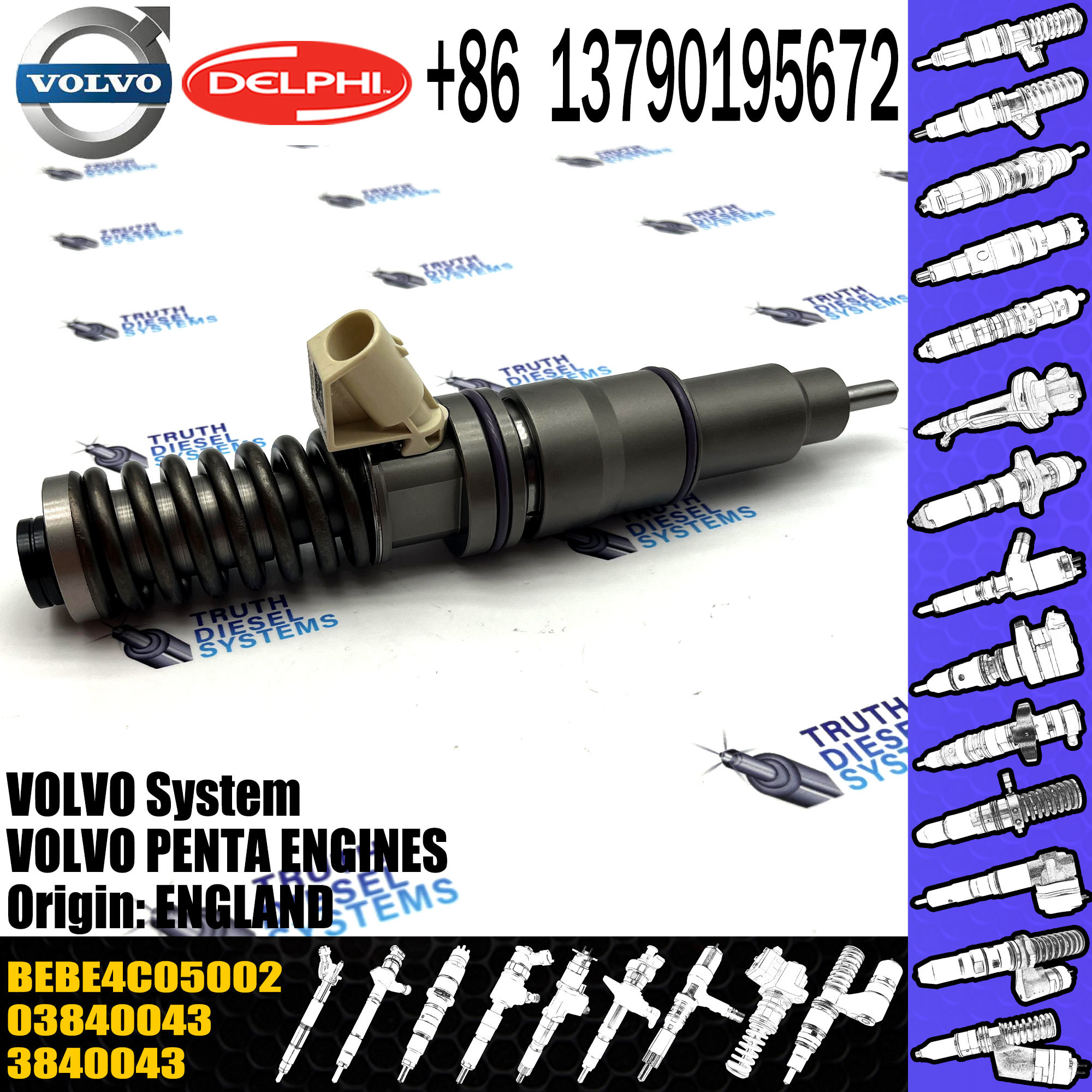 High Quality Diesel Electronic Unit Fuel injector 3840043 03840043 BEBE4C05002 For VOL PENTA ENGINES