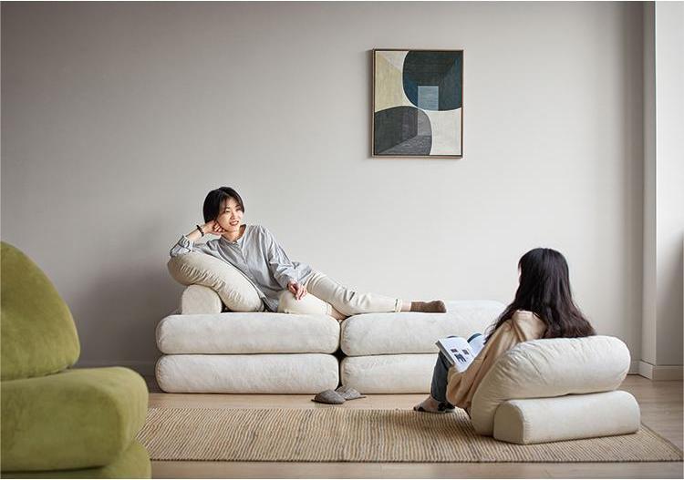 Reclining Convertible Sectional Couch Bed Sofa Tatami With Velvet Fabric