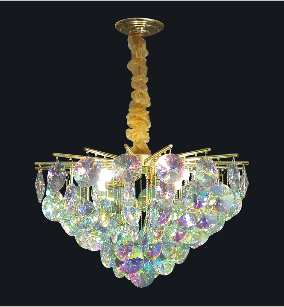 Creative Colorful Crystal Chandelier For Living Dining Room Led Home k9 crystal chandelier(WH-CY-223)