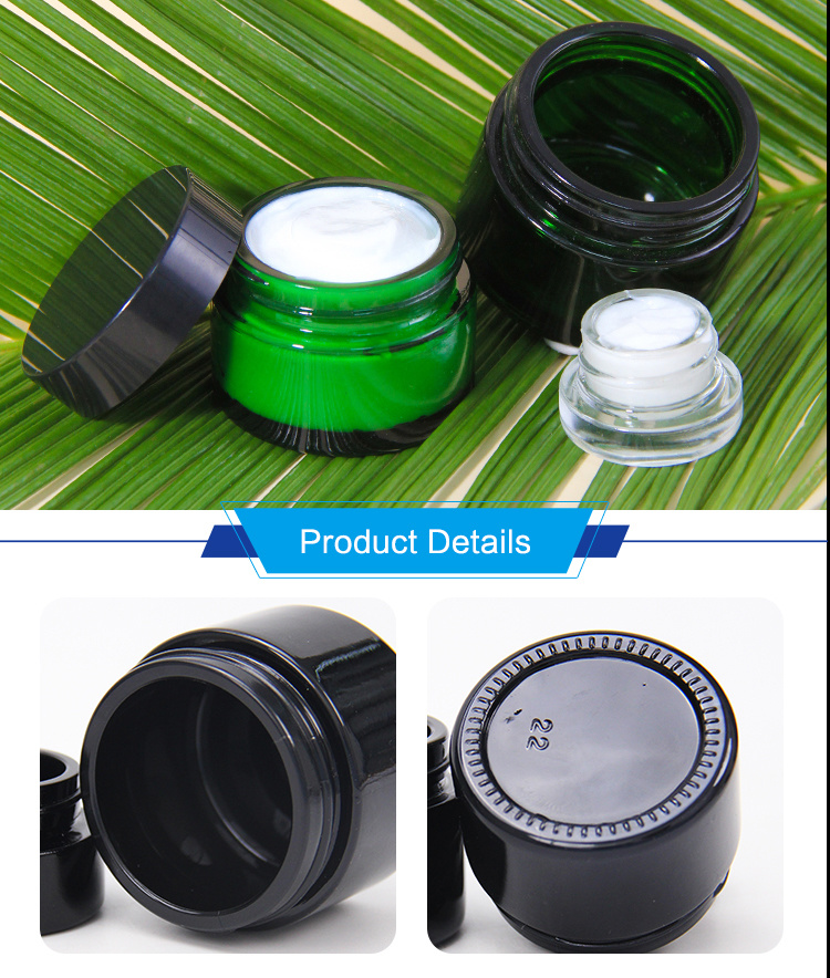 3ml 5ml 10ml 15ml 30ml 50ml 60ml 100ml 200ml 250ml Glass Container Cosmetic Cream Jars