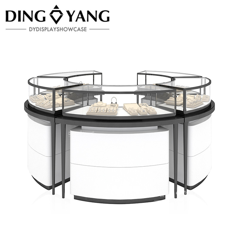High End Custom Made Jewelry Showcase Factory, Professional Wood And Glass Jewellery Display Cases Manufacturer