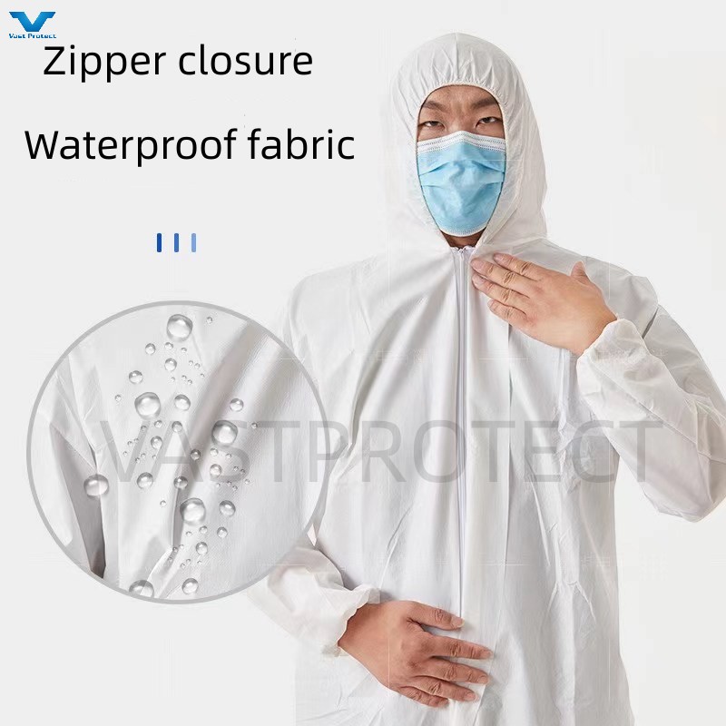 CE Type 5 6 Nonwoven Coveralls Disposable OEM Protective Suit Blue White Orange