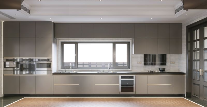 Ultima Edge Cold Metal Industrial Style Kitchen Cabinets With Dual Space Design