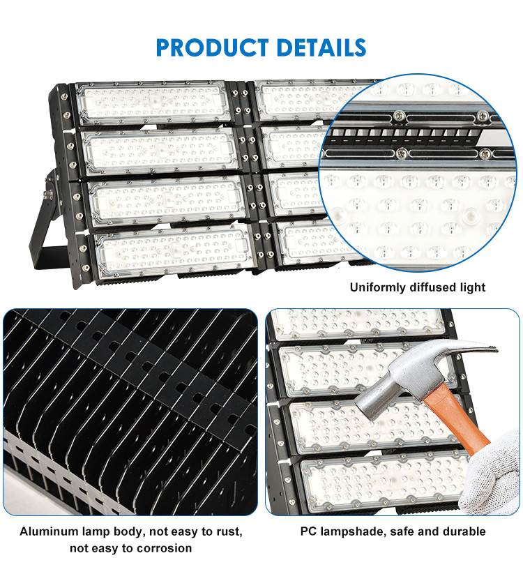 10000lm 500W Backyard Outdoor Flood Light Fixtures Customized