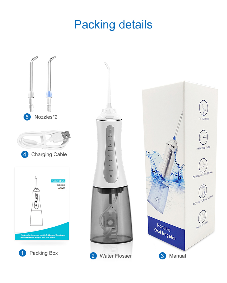 Cordless Water Flosser Electric Rechargeable High Performance Portable