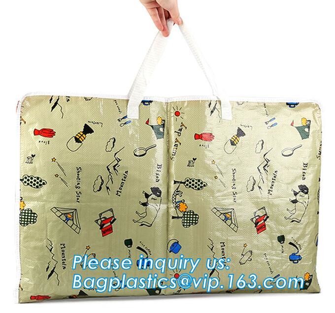 Custom Huge Luggage PP Woven Bag With Zipper Lock,PP Woven Shopping Bag,Factory customized cheap laminated pp woven shop