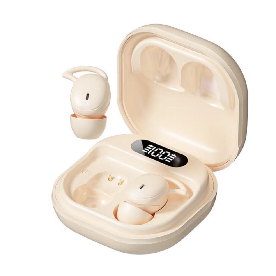 V5.4 Bluetooth Earphone Supports A2DP AVRCP HFP Protocols Talk Time 3-5 Hours F6 Copper Ring Speaker In Black White Skin Tone