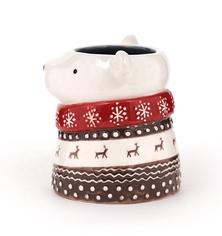Santa Coffee Mug Santa Mug Christmas Porcelain Ceramic 3d Mug In Santa Design