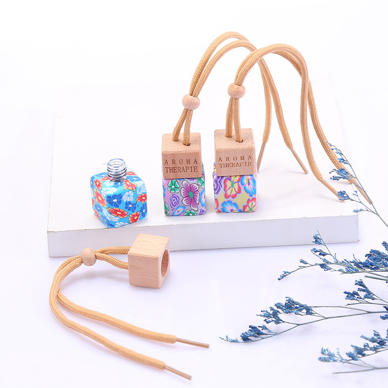 8ml Square Shape perfume spray bottle Hanging Car Room Bathroom Perfume Bottle