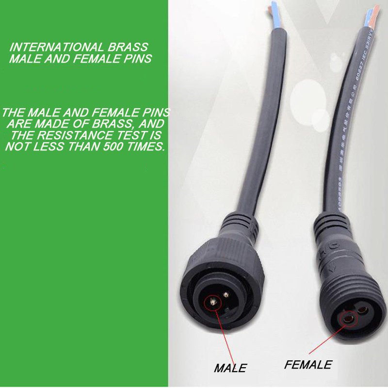 PVC IP65 Waterproof Wire Harness Male To Female Connector For Street Light