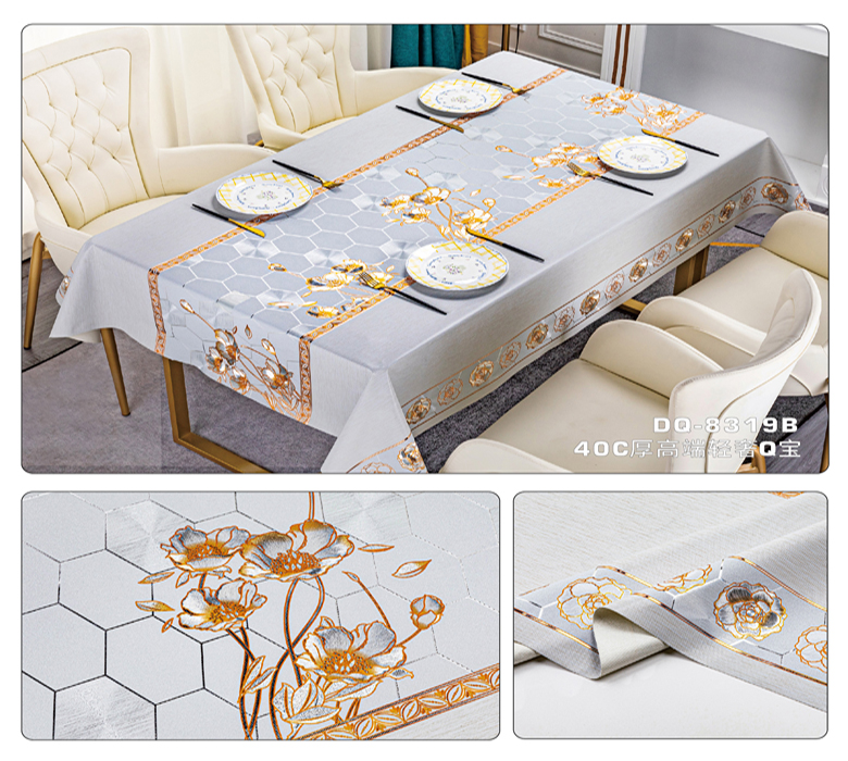137cm*20m Waterproof Blue Golden Dining Wedding Nonwoven Waterproof Table Cloth Cover