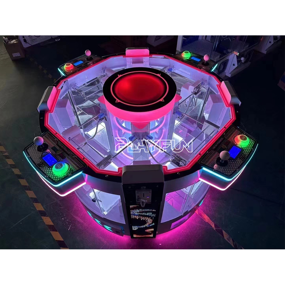 New Design Coin Operated 4 Players Standing Doll Claw Machines Children Toy Soft Toys Key Ring Crane Claw Machine