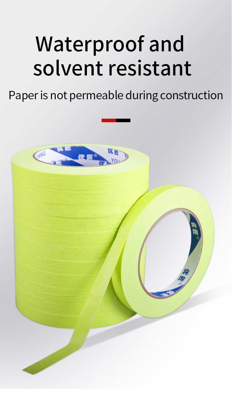 OEM Removable 25mm 48mm Green High Stick Spray Masking Tape For Outdoor Wall Paint