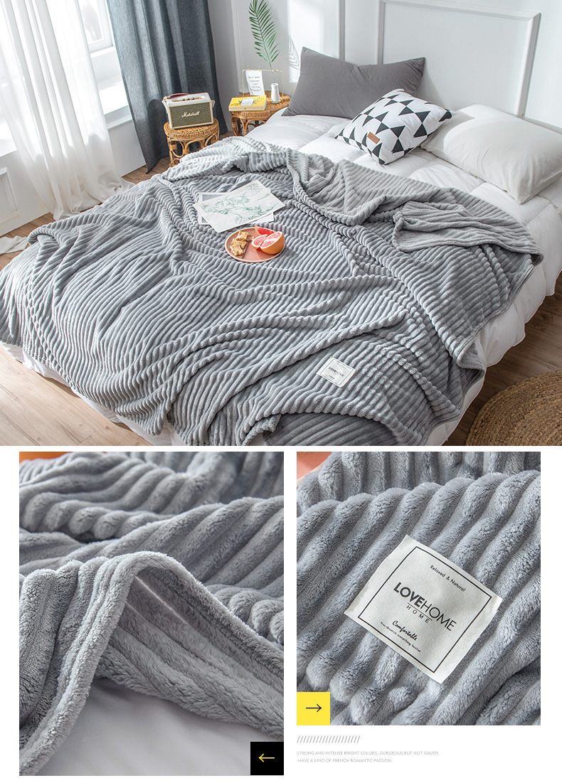 All-Season Green Coral Fleece Throw Blanket for Office Nap Yes Customized Solid Color