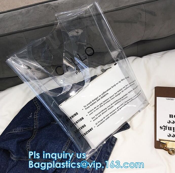 Custom Transparent Gift Pvc Tote Shopping Bag, reflective pvc shopping women's bag, shinny PVC harrods shopping bag, pac