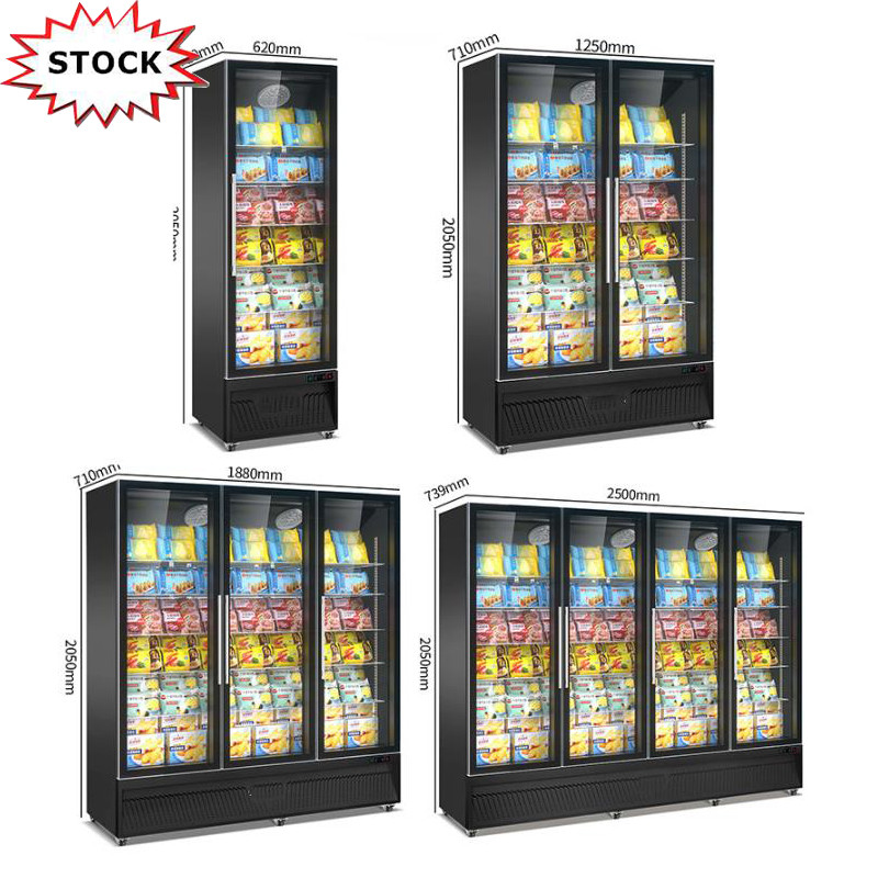 Upright Beverage Showcase Commercial Upright Cooler Fridge Store Glass Door Display Refrigerator