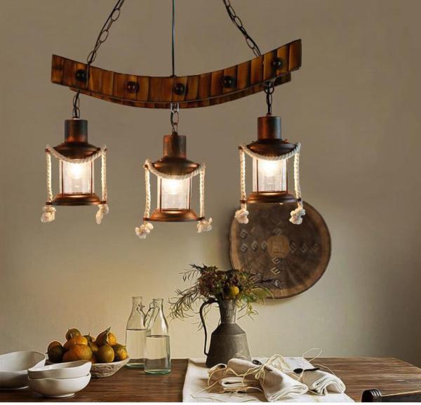 American Light Design Vintage Chandelier Retro Cafe Bar Restaurant Bamboo Loft