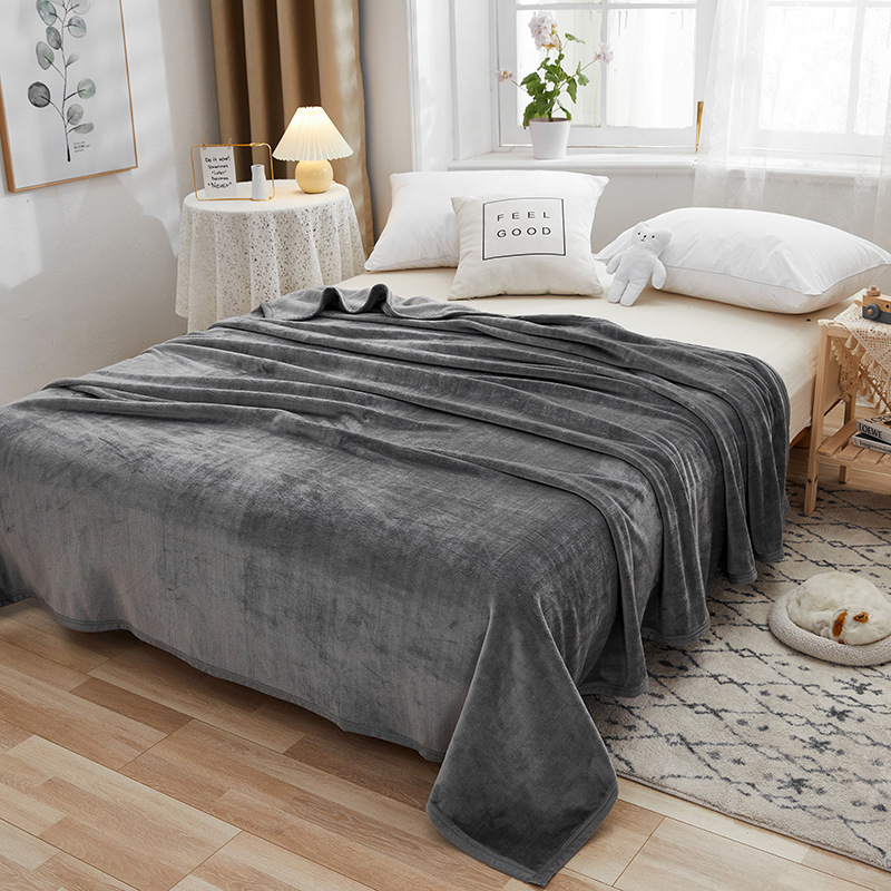 Thickened Milk Fleece Coral Flannel Sofa Cover for Office Nap and Air Conditioning