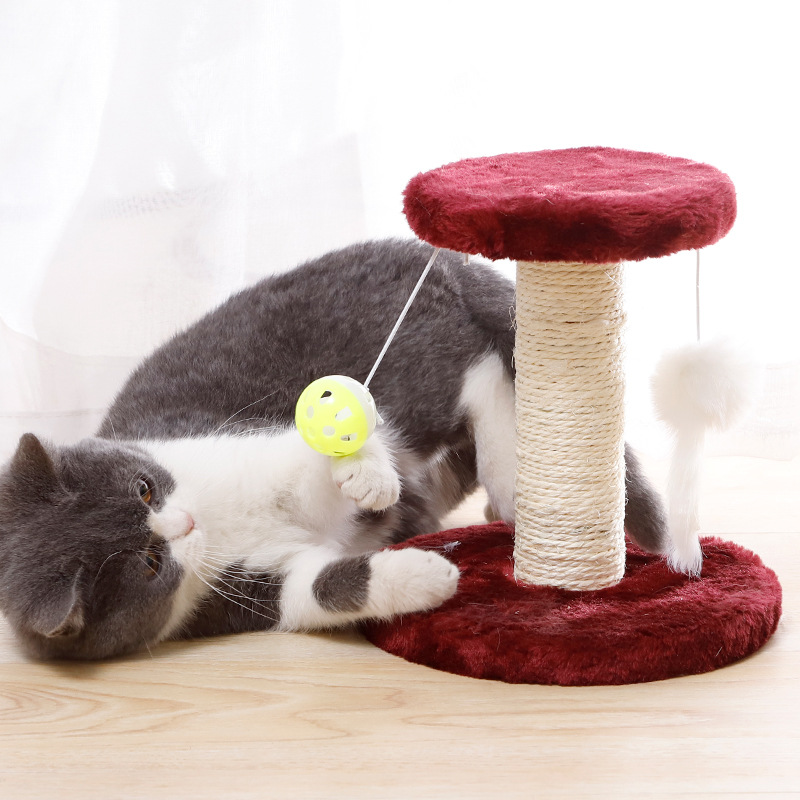 Christmas Cats Scratching Posts Solid Wood Red Brown Cat Scratching Pole