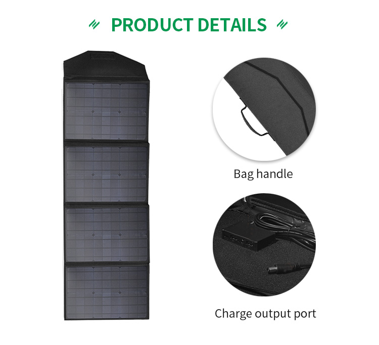 IP65 100W Foldable Solar Panel Energy 1615*340*340 Tiny Charging System