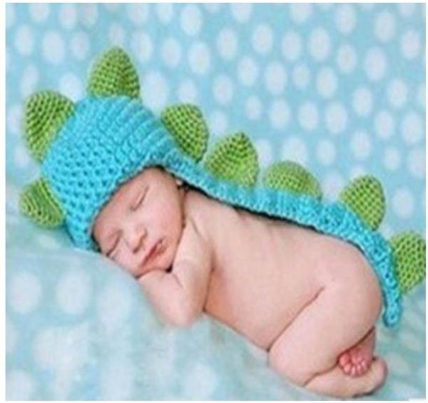 Baby Photography Prop Crochet Cap Beanies Baby Hat Girl Boy Beanies Dinosaur