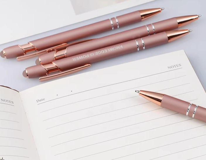 Metal press pen, aluminum rod, touch screen ballpoint pen company gift pen with custom logo exhibition pen