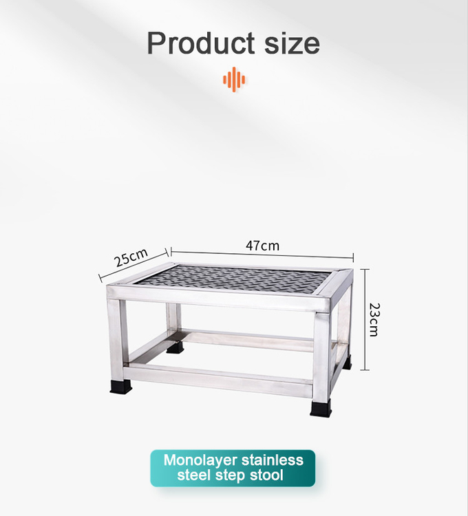 Cheap And Strong Stainless Steel Foot Step Stool 2 Step