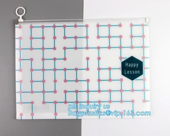 vinyl pvc zipper bag vinyl zipper slider bag for stationery, cosmetic, Flat Zipper Top PVC Slider Zipper Bags For Towel