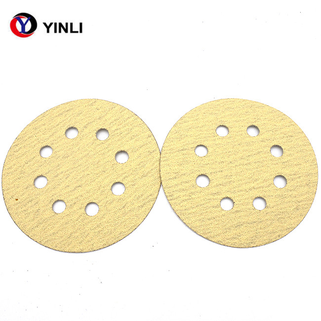 Green 5 Inch 125mm Sand Paper 5 Inch 8 Hole Hook And Loop Sandpaper