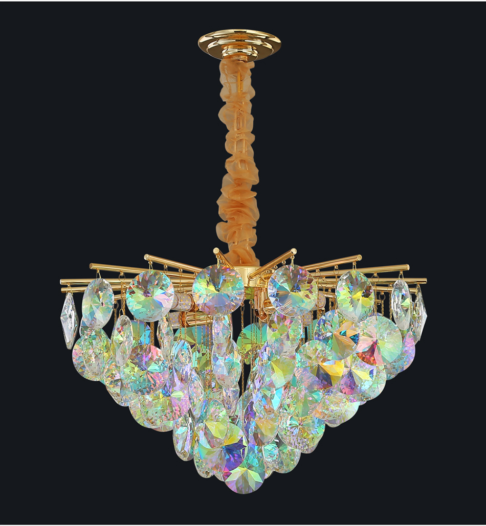 Creative Colorful Crystal Chandelier For Living Dining Room Led Home k9 crystal chandelier(WH-CY-223)